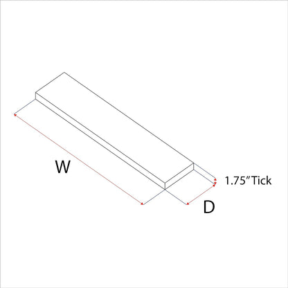 URBANDI, Rustic Floating Shelves, Set of 2, Hidden Bracket, Solid Wood, Heavy Duty, Wall Mounted Shelves, (Grey, 48Wx6D)