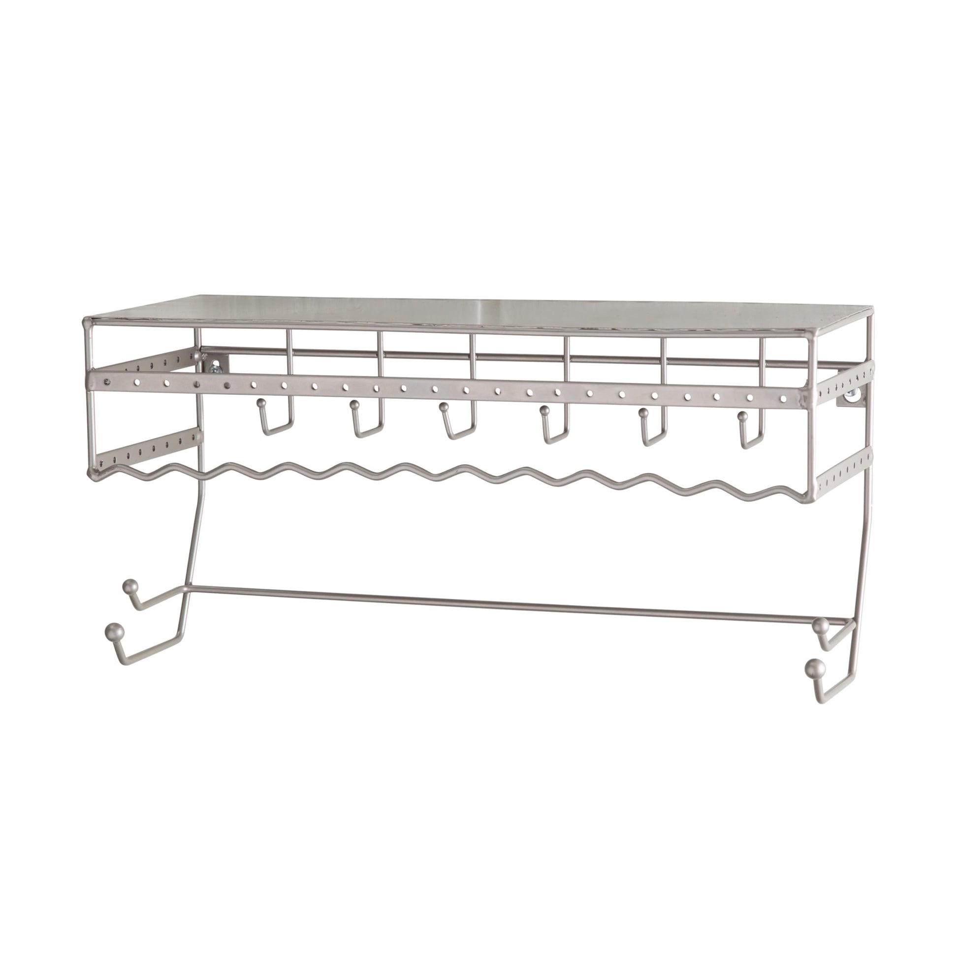 Simplify Wall Mounted Jewelry Organizer | Dimensions: 14.6"x 3.9"x 7.5" | 1 Tier | Home