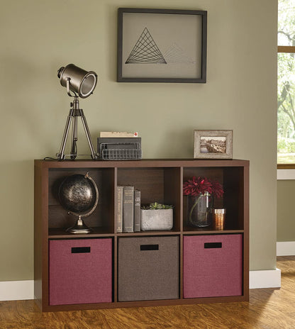 ClosetMaid 6 Cube Storage Shelf Organizer Bookshelf with Back Panel, Easy Assembly, Wood, Dark