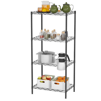 4-Tier Wire Shelving Unit 600 lbs Weight Capacity Storage Shelves Metal Frame Garage Shelves Easy