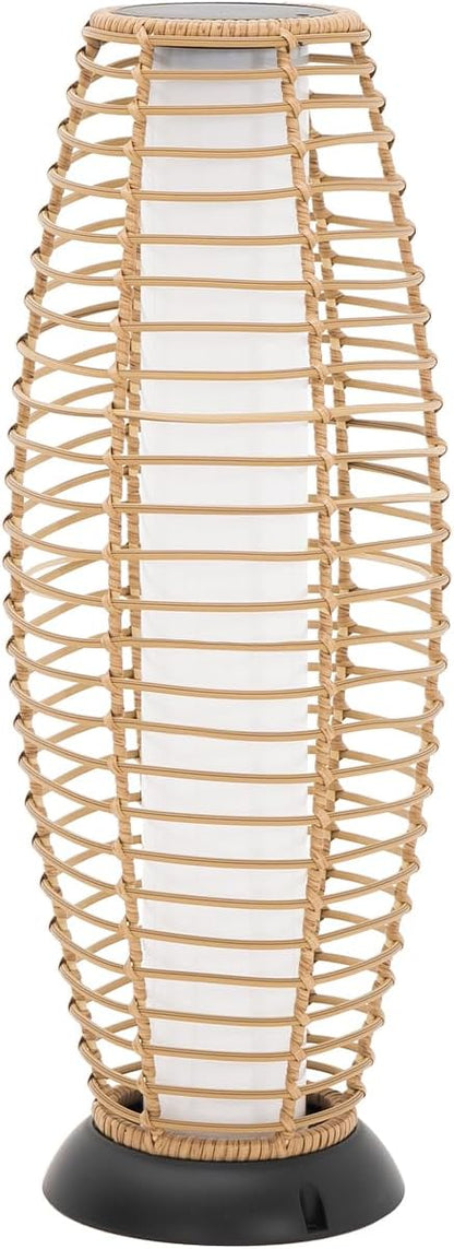 Outdoor Floor Lamp Solar Powered Lantern Waterproof Outdoor Lamps Wicker Patio Lights for Garden Deck Backyard Decor