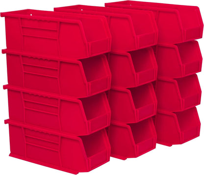 Akro-Mils 30224 AkroBins Plastic Storage Bins, 11"x 4"x 4", Red, 12-Pack