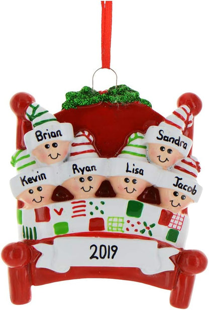 Bedtime Family of 6 Ornament 2025 Personalized Family Christmas Ornaments 2025 | Tucked in Together Holiday Keepsake Personalized Tree Ornaments for Grandchildren Siblings & Grandkids of Six Ornament