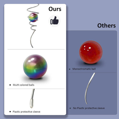 Multi Color Wind Spinner Tail Gazing Ball Spiral Decorative Wind Sculptures - 13in Height