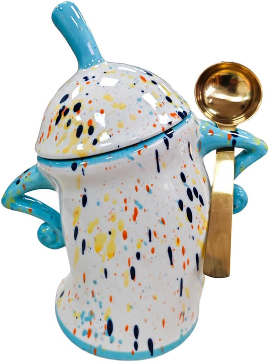 Ceramic Kitchen Canister with Silicone Seal Lid,Modern Elegant Design Airtight Lid Storage Food Jar Canister for Kitchen Sugar Coffee Tea Spice or More (Olive green)