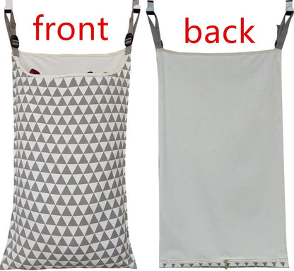 Adjustable Space Saving Door Hanging Laundry Hamper Bag with Over Door Hooks for Dirty Laundry