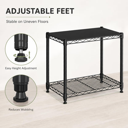 Simple Deluxe 2 Tier Wire Shelving Unit, Heavy Duty Metal Storage Rack with Adjustable Feet