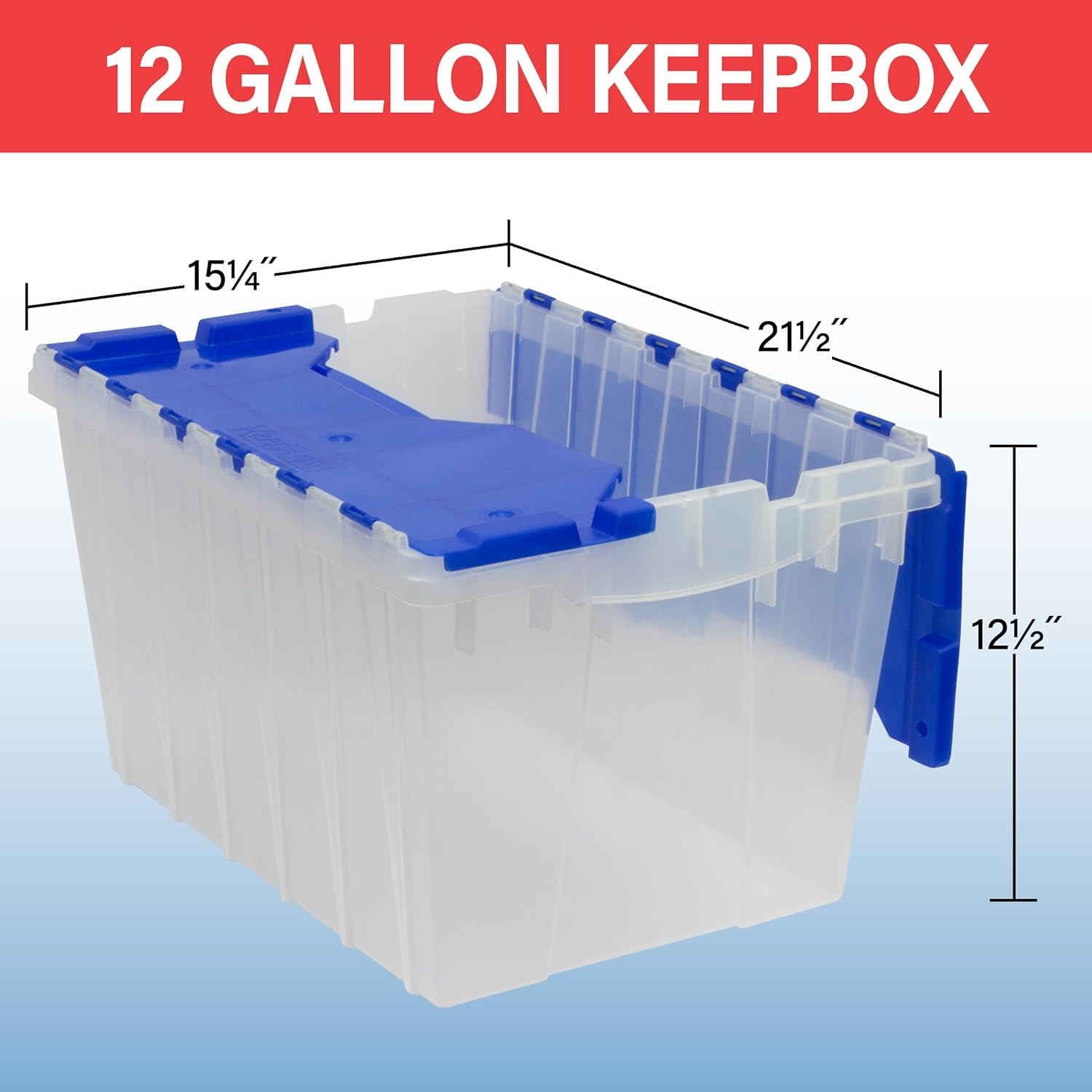 Akro-Mils KeepBox 12 Gallon Storage Container, Nesting and Stackable Plastic Storage Box with Lid