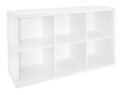 ClosetMaid 6 Cube Storage Shelf Organizer Bookshelf with Back Panel, Easy Assembly, Wood, White