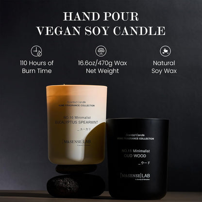 M&SENSE Natural Soy Candle| Sparkling Fruit Drops | 16.6 oz, 95H Burn | Minimalist Scented Candle for Relaxation, Gifting, Home Décor | for Bedroom, Office, Party Large