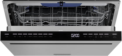 Empava 24 Inch Built-in Dishwasher, Stainless Steel Tub 15 Place Settings, 8 Wash Cycles, Top Control, Auto Door Dry, 49 dB Ultra Quiet, Energy Star & UL Certified