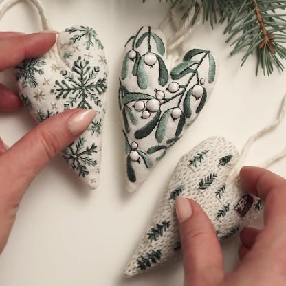 2026 Christmas Embroidery Kit for Beginners - Complete DIY Hand Embroidery Ornament Set with Easy Instructions, Create Festive Tree Hanging Decorations