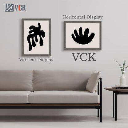 VCK 18x24 Frame Set of 3, Gray Solid Wood Poster Picture Frame, Exclusive Wood Grain, Wall Gallery Frame