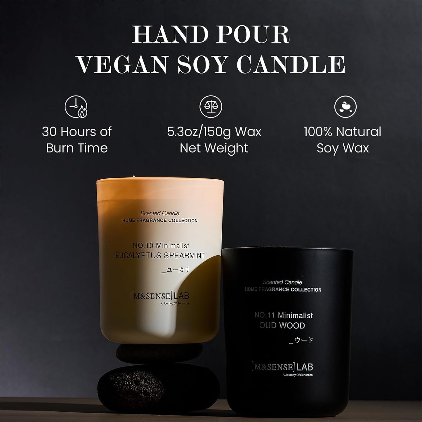 M&SENSE Natural Soy Candle| Fruit Nectar | 5.3 oz | Minimalist Scented Candle for Relaxation, Gifting, Home Décor | for Bedroom, Office, Party Small