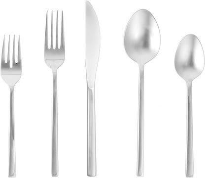 Fortessa Arezzo 18/10 Stainless Steel Flatware, 5 Piece Place Setting, Service for 1, Polished Stainless