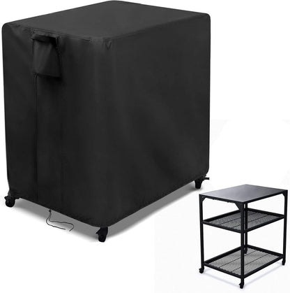Kingling Outdoor Pizza Oven Table Cover for Ooni Medium Table, Waterproof Outdoor Grill Prep Table Cover Pizza Oven Stand Cover - 32''L x 24''W x 35''H(Black)