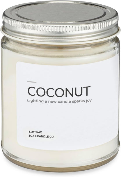 1OAK Soy Wax Scented Candle (Coconut) - Long Burning Premium Hand-Poured (7oz.)