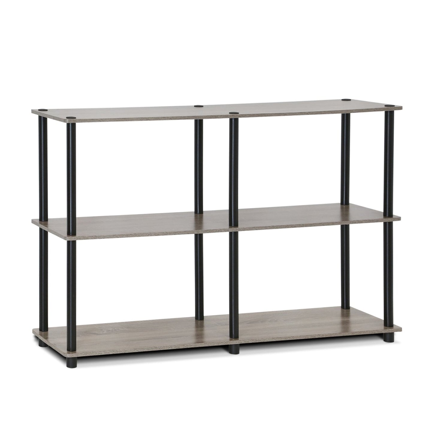 Furinno TURN-N-TUBE Storage Shelves, 3-Tier 47.4 Wide Book Shelf, Corner Shelf, Toolless Open