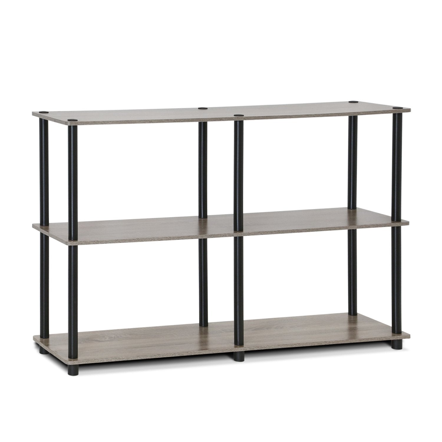 Furinno TURN-N-TUBE Storage Shelves, 3-Tier 47.4 Wide Book Shelf, Corner Shelf, Toolless Open