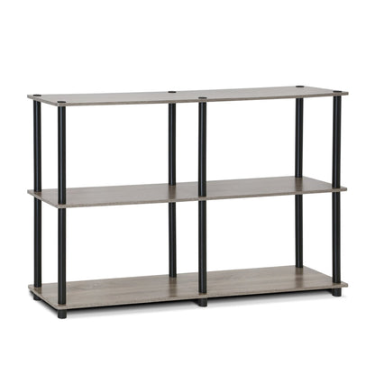 Furinno TURN-N-TUBE Storage Shelves, 3-Tier 47.4 Wide Book Shelf, Corner Shelf, Toolless Open