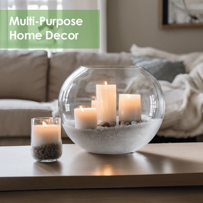 Craft And Party, Glass Bubble Vase, 8" Height x 10" Width Glass Fish Bowl, Bubble Bowl for Terrarium, Flower Centerpiece