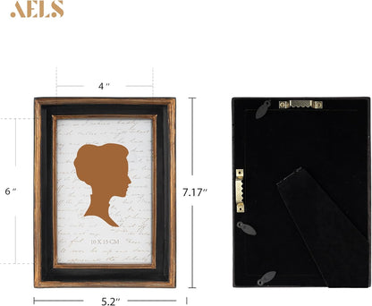 AELS 4x6 Inch Vintage Picture Frame, Elegant Luxury Antique Photo Frames with Glass Front, Photo Display, Tabletop Wall Hanging, Gift Ideas, Pearl Pattern