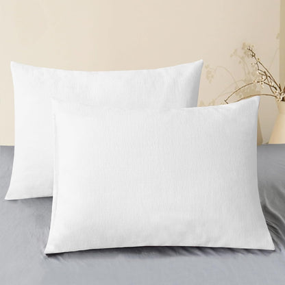 CaliTime Throw Pillow Covers Decorative 20 X 26 Inches Pack of 2 Cozy Chenille Standard Pillow Shams Cases for Couch Sofa Bed Living Room Home True White