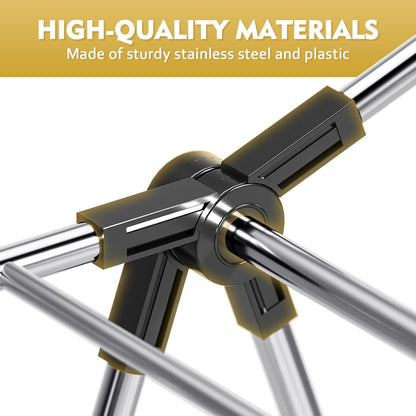 APEXCHASER Clothes Drying Rack, Drying Rack Clothing with Height-Adjustable, Foldable Gullwings Laundry Rack, Indoor Outdoor Use, No Assembly,Black