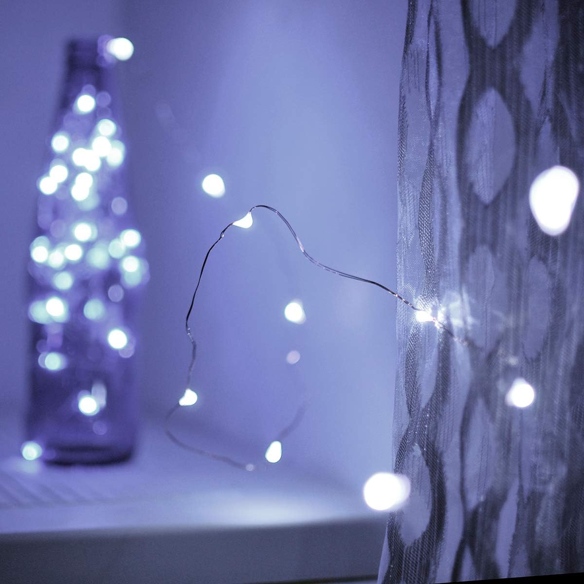Led Fairy Lights Battery Operated, 4 Packs Mini Battery Powered Copper Wire Starry Fairy Lights for Bedroom, Christmas, Parties, Wedding, Centerpiece, Decoration (5m/16ft Cool White)