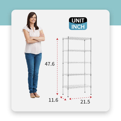 Adjustable NSF-Certified Metal Shelf Wire Shelving Unit Storage for Small Places Restaurant Garage