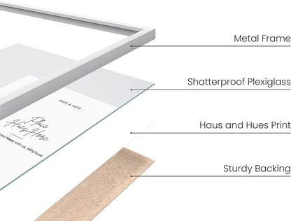 HAUS AND HUES 20x30 White Picture Frame - White 20x30 Frame Aluminum, Vertical & Horizontal Hanging, Shatterproof Plexiglass - Ideal for Home, Room, Office Decor (20x30 in, White)