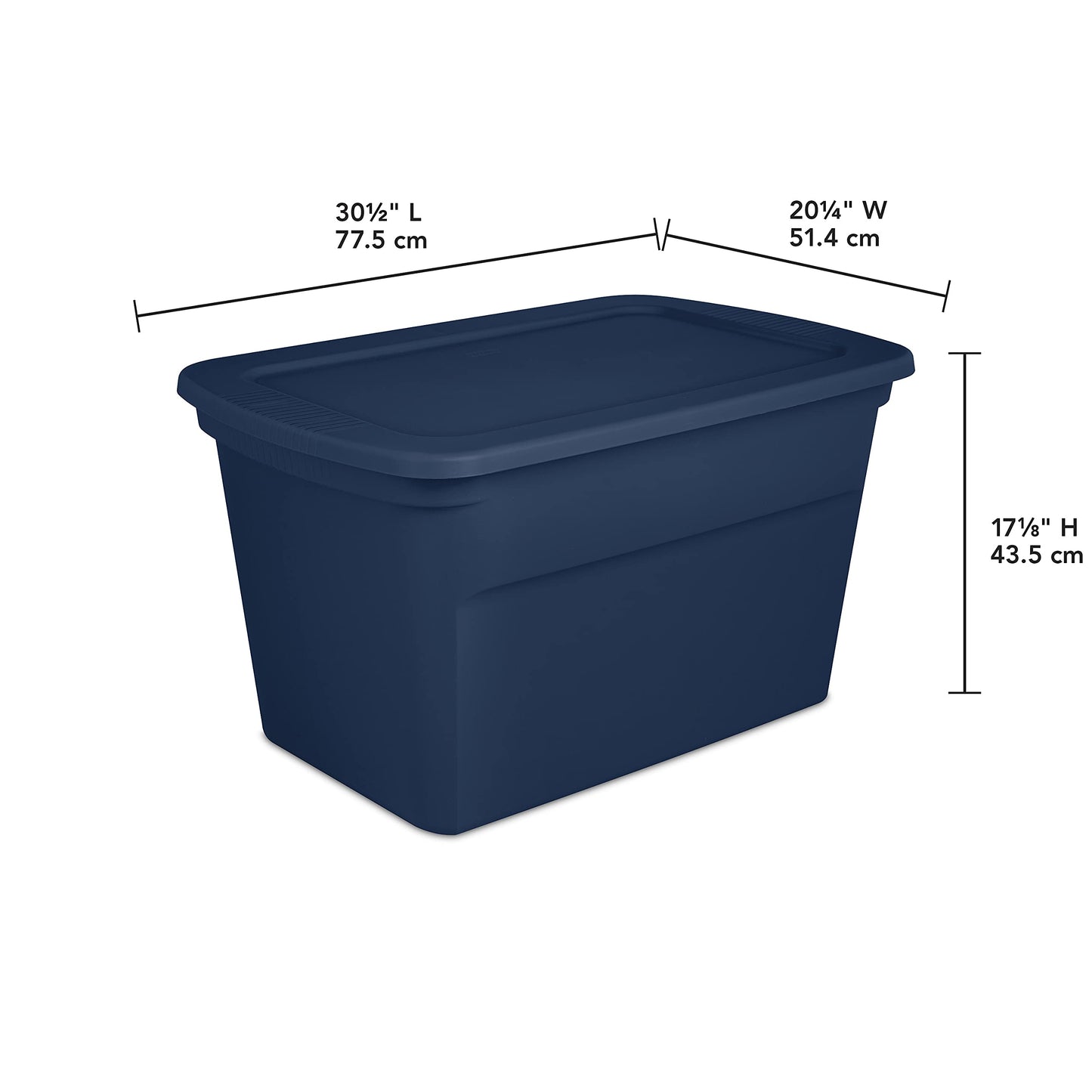 Sterilite 18 Gallon Tote, Plastic Storage Bin with Snap Lid, Blue, 8 Pack