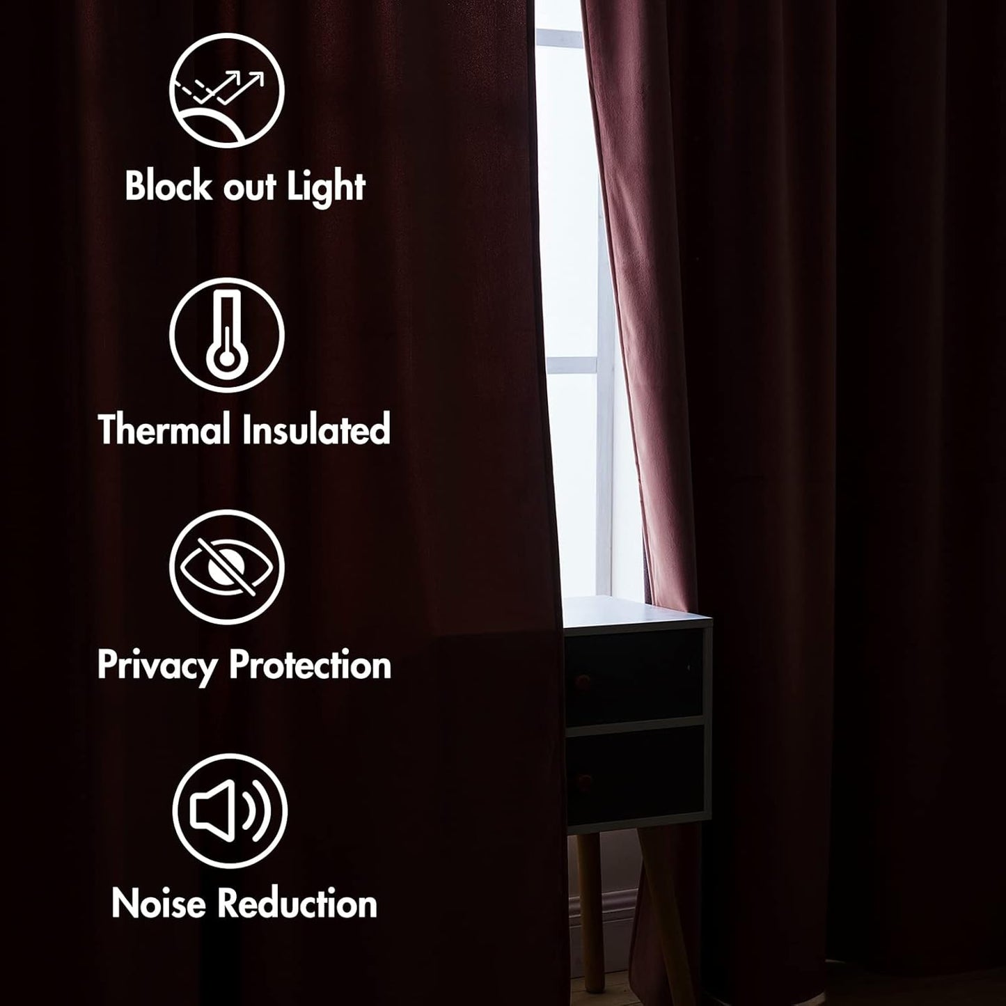 MIULEE Velvet Curtains 108 Inches Long 2 Panels - Pinch Pleated Luxury Room Darkening Curtains for Bedroom Living Room Thermal Insulated Super Soft Window Drapes Rod Pocket, Dusty Rose Pink