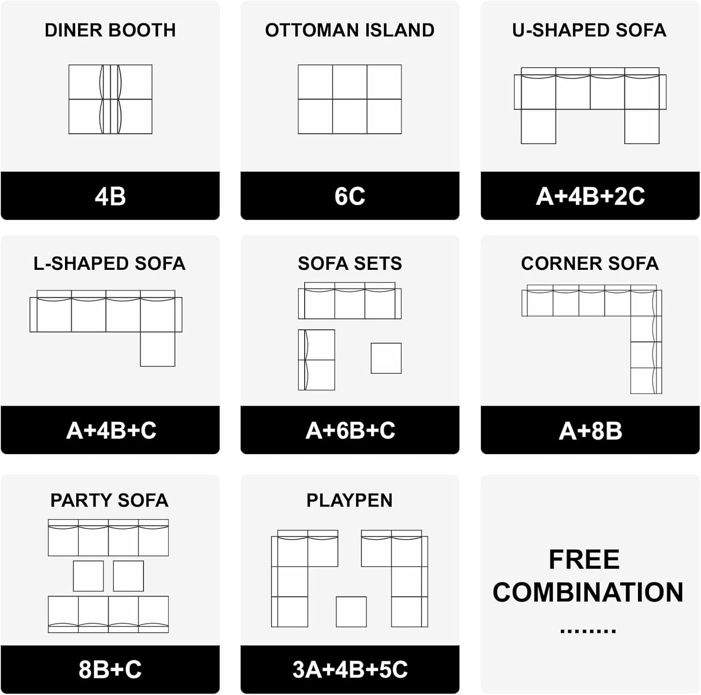 Belffin Modular Sectional Sofa with Reversible Chaise L Shaped Couch with Ottoman Modular Sofa Couch with Storage for Small Space Green
