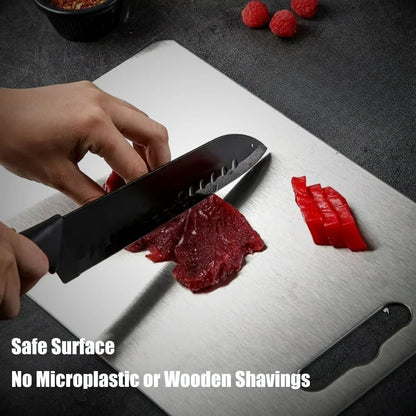 Titanium Cutting Board - 2025 New Upgrade 100% Pure Titanium Cutting Boards for Kitchen Double Sided Non Toxic Titanware Cutting Board,Hygiene Durable Dishwasher Safe Chopping Board (14"L x 10"W)