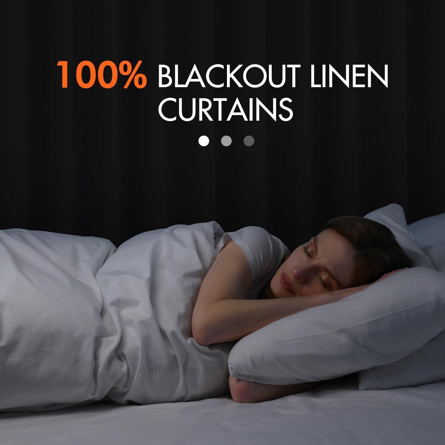 MIULEE 100% Blackout Curtains 90 Inch Long 2 Panels Set for Bedroom, Thick Luxury Faux Linen Black Out Curtain Room Darkening Back Tab Pleat Window Textured Drapes with Hooks for Living Room, Oatmeal