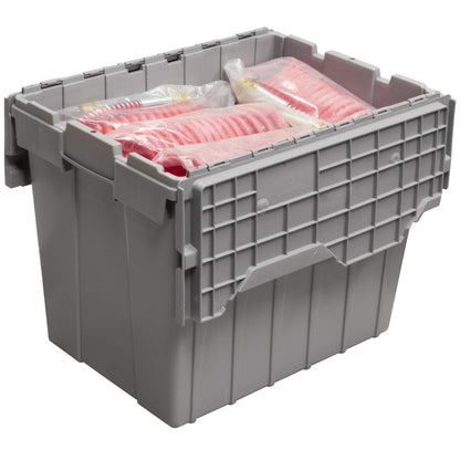 Akro-Mils 39170 Industrial Plastic Storage Tote with Hinged Attached Lid, (21-Inch L by 15-Inch W