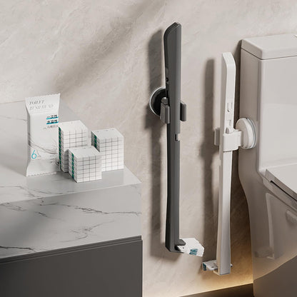 Disposable Toilet Brush with Replaceable Heads, Wall-Mounted Holder, Hygienic Bathroom Cleaning Tool (Dark Grey Toilet Brush + 36 Refills)