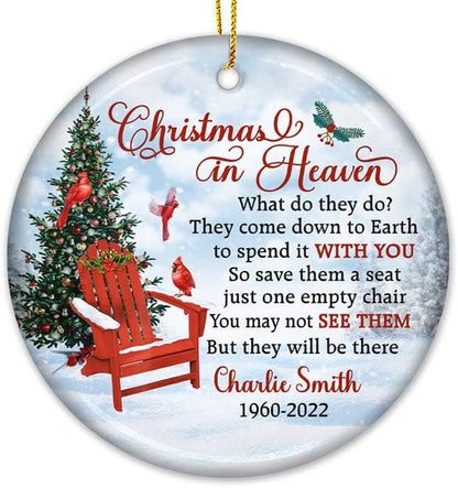 Pawfect House They Come Down to Earth to Spend Christmas with You, Personalized Christmas Memorial Sympathy Ornaments Gifts for Loss of Dad, Mom, Bereavement Gifts or Loss of Mother, Miscarriage Gift
