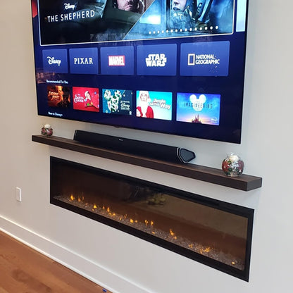 joelsantiques 72 Inch Wooden Floating Shelves for Wall - 72x6x2 in - Made of Natural Wood - Long Heavy Duty Rustic Wall Shelves for Bedroom - Perfect for Living Room, Kitchen - Mocha