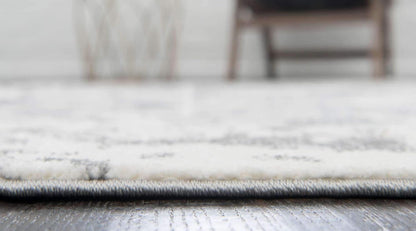 Unique Loom Rosso Collection Vintage, Geometric, Bohemian, Traditional, Distressed, Southwestern Area Rug, 2' 0" x 6' 0", Light Gray/Ivory