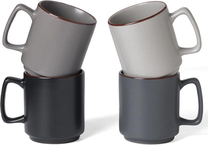 famiware Coffee Mugs Set of 4, Nebula 14oz Coffee Mugs, Ceramic Cup Set with Handle for Latte, Tea, Milk, Cappuccino, Cocoa, Multi-color