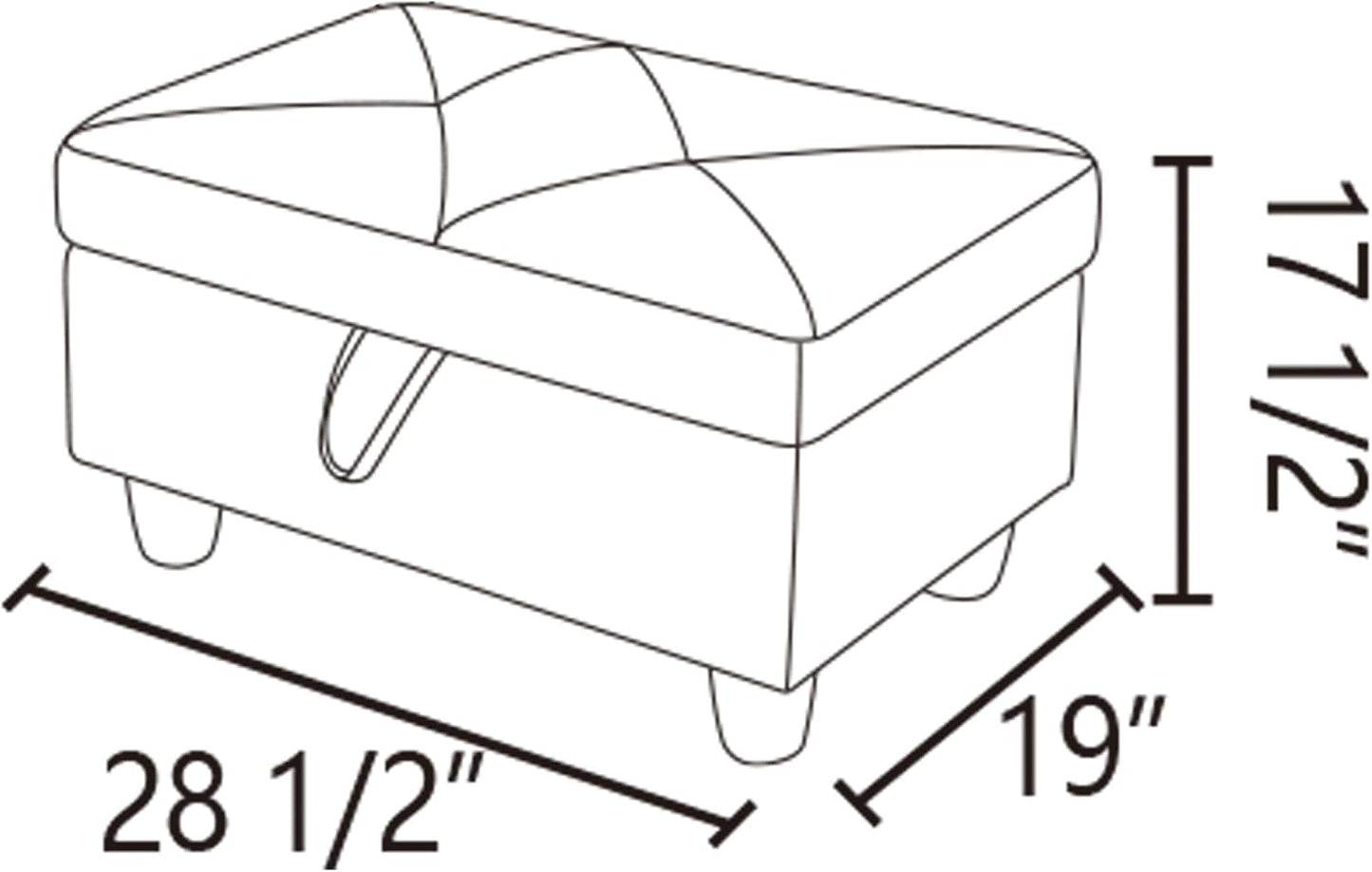 Ottoman Rectangular Storage Ottoman Bench, Flannel Footrest Stool Footstool with Lid for Living Room, Bedroom, Entryway, Brown, 28.5"x19"x17.5"