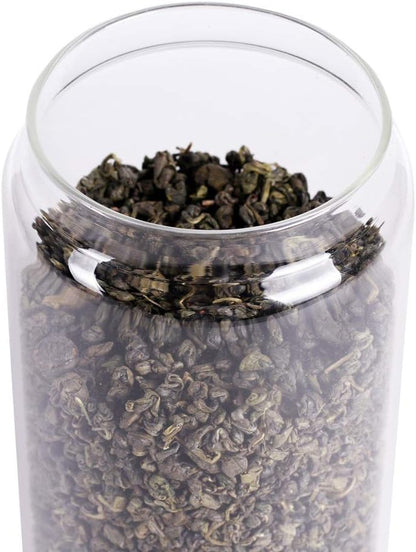 Glass Tea Canister, 25 FL OZ/ 750ml Bulk Food Storage Jar with Airtight Acacia Lid, Glass Food Container for Loose Leaf Tea, Coffee Bean(6 inch high)
