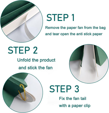 Green Birthday Decorations,DIY Green Paper Fans Hanging Decoration ,Party Supplies Party Fans 16in, Cactus Party Decorations,Wedding Graduation Events Accessories 30 Color DIY Set (Blackish Green)