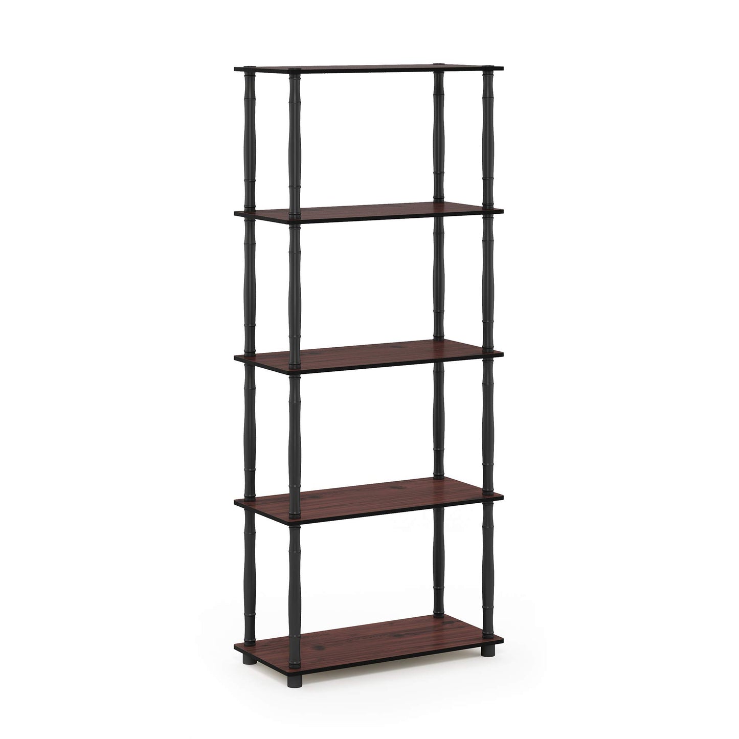 Furinno TURN-S-TUBE Storage Shelves, 5-Tier Book Shelf, Corner Shelf, Toolless Open Shelves