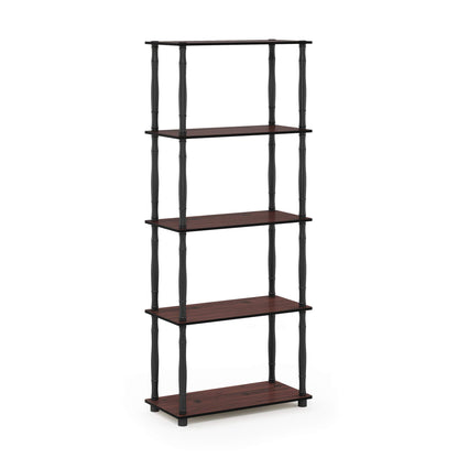 Furinno TURN-S-TUBE Storage Shelves, 5-Tier Book Shelf, Corner Shelf, Toolless Open Shelves