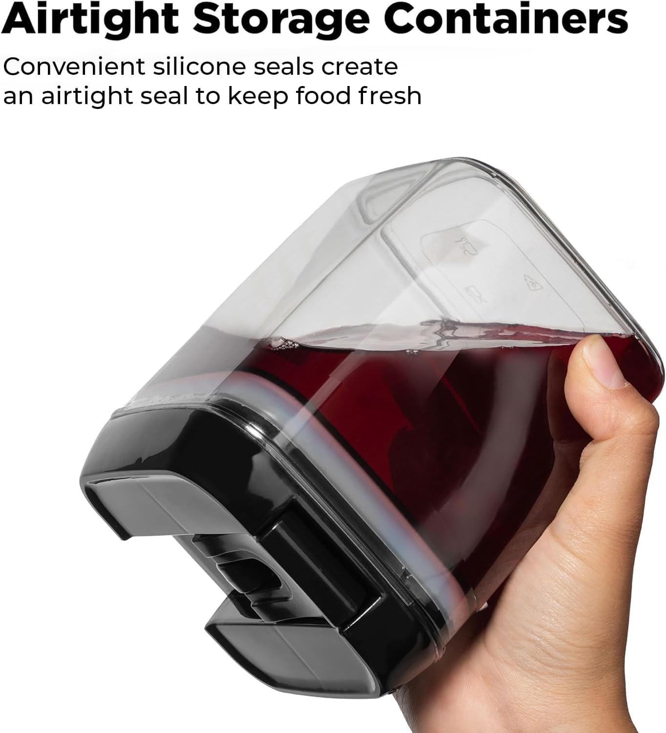 Shazo 9 PC Airtight Food Storage Containers - BPA Free Clear Plastic Snack & Spice Containers with Easy Lock Lids - Kitchen and Pantry Organization for Herbs, Coffee, Tea - 0.5L / 2.1 Cups