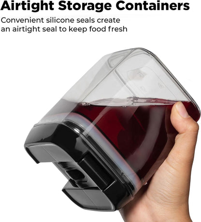 Shazo 9 PC Airtight Food Storage Containers - BPA Free Clear Plastic Snack & Spice Containers with Easy Lock Lids - Kitchen and Pantry Organization for Herbs, Coffee, Tea - 0.5L / 2.1 Cups