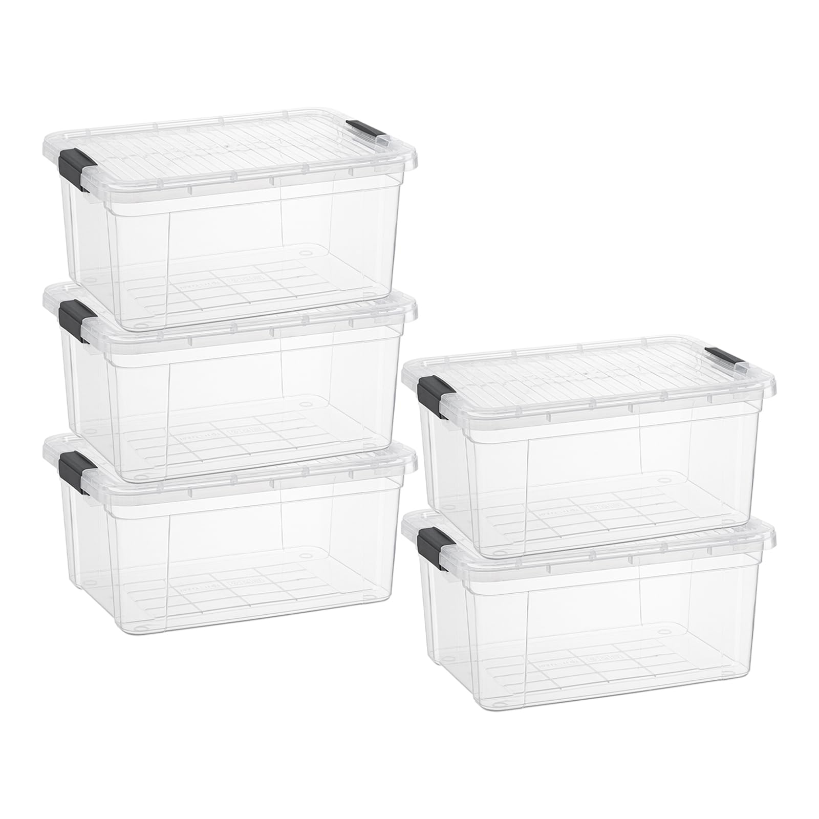 Superio Clear Storage Boxes with Lids, 20 Quart Plastic Container Bins for Organizing, Stackable